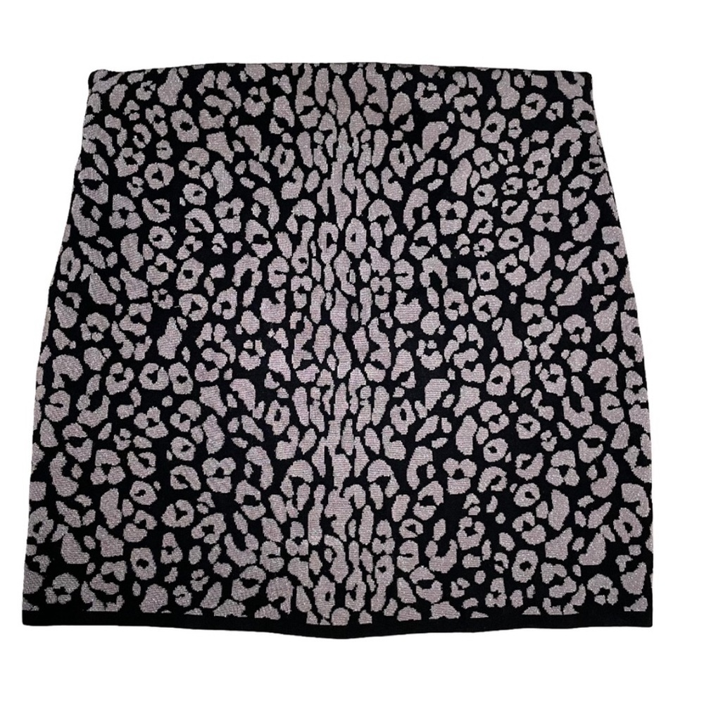 Aritzia Sunday Best Leopard Print Metallic Knit Skirt (L)